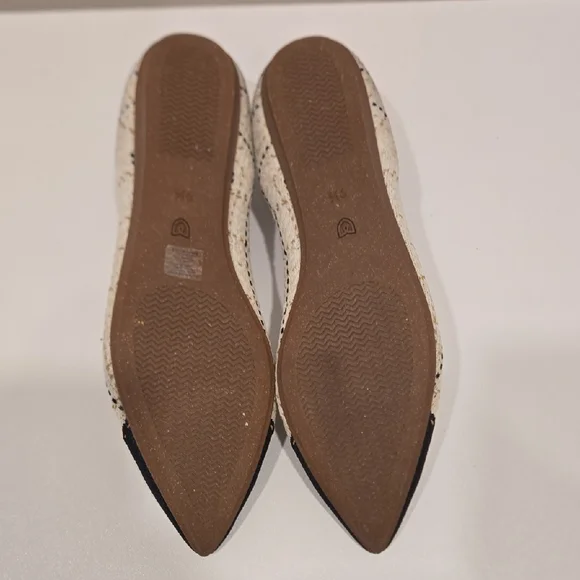Rothy's Cream and Black Pointed Flats - Picture 9 of 10